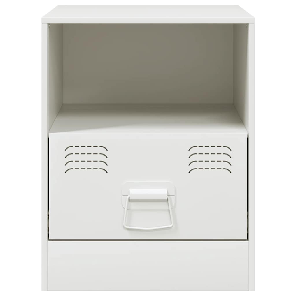 vidaXL Bedside Cabinets 2 pcs White 34.5x39x44 cm Steel 5