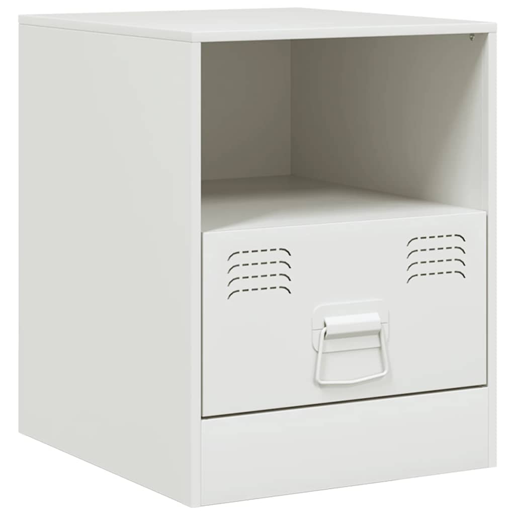 vidaXL Bedside Cabinets 2 pcs White 34.5x39x44 cm Steel 6