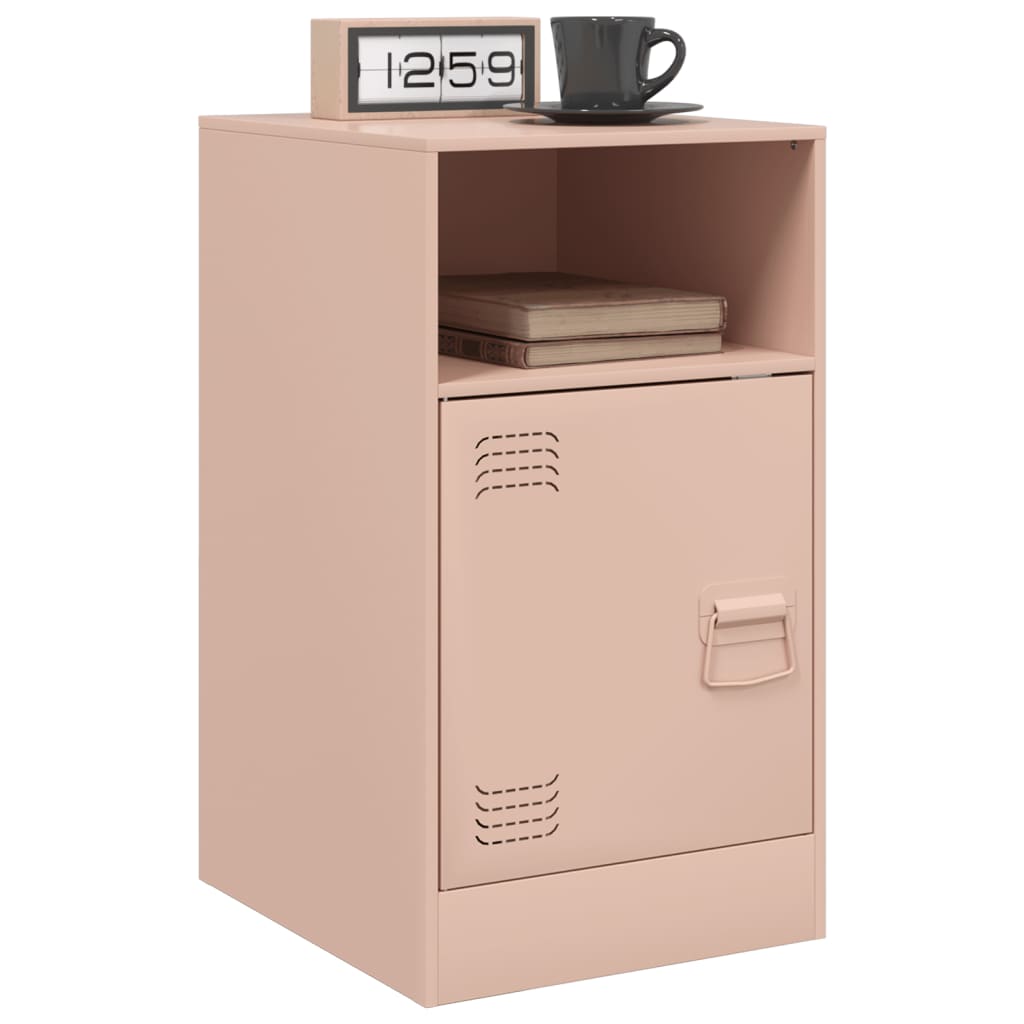 vidaXL Bedside Cabinets 2pcs Pink 34.5x39x62 cm Steel 3