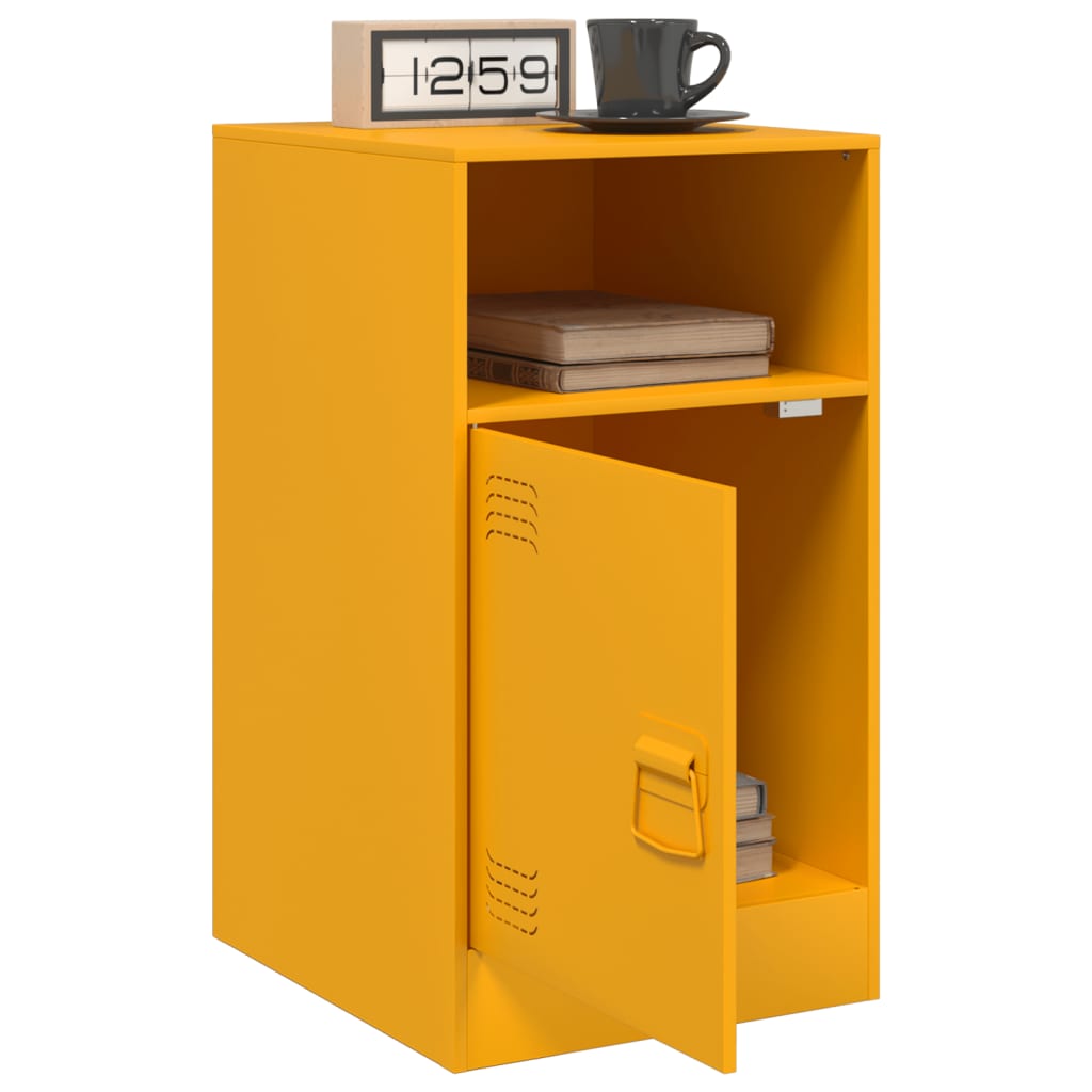 vidaXL Bedside Cabinets 2 pcs Mustard Yellow 34.5x39x62 cm Steel 4