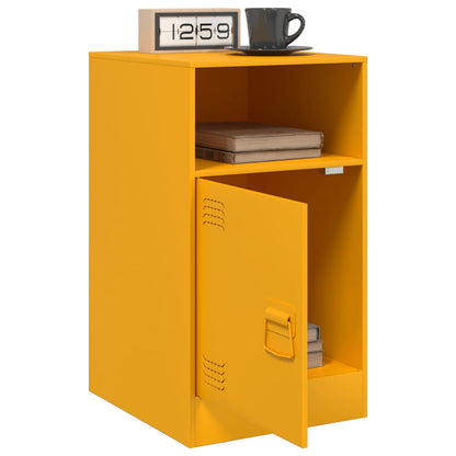 vidaXL Bedside Cabinets 2 pcs Mustard Yellow 34.5x39x62 cm Steel 4