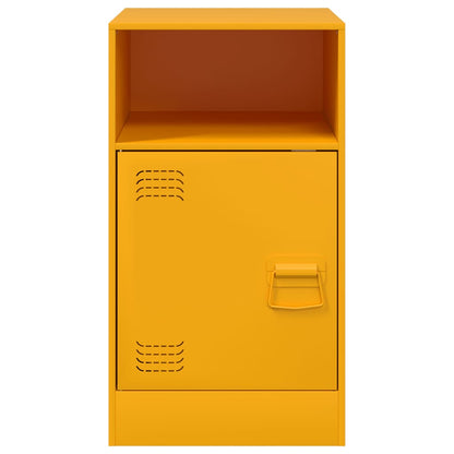 vidaXL Bedside Cabinets 2 pcs Mustard Yellow 34.5x39x62 cm Steel 5