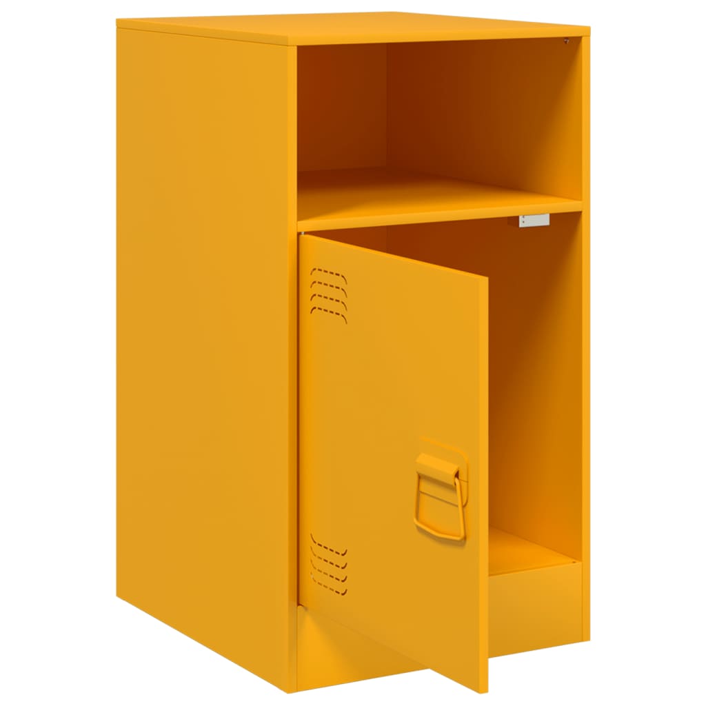 vidaXL Bedside Cabinets 2 pcs Mustard Yellow 34.5x39x62 cm Steel 6
