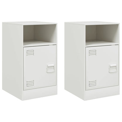 vidaXL Bedside Cabinets 2 pcs White 34.5x39x62 cm Steel 2