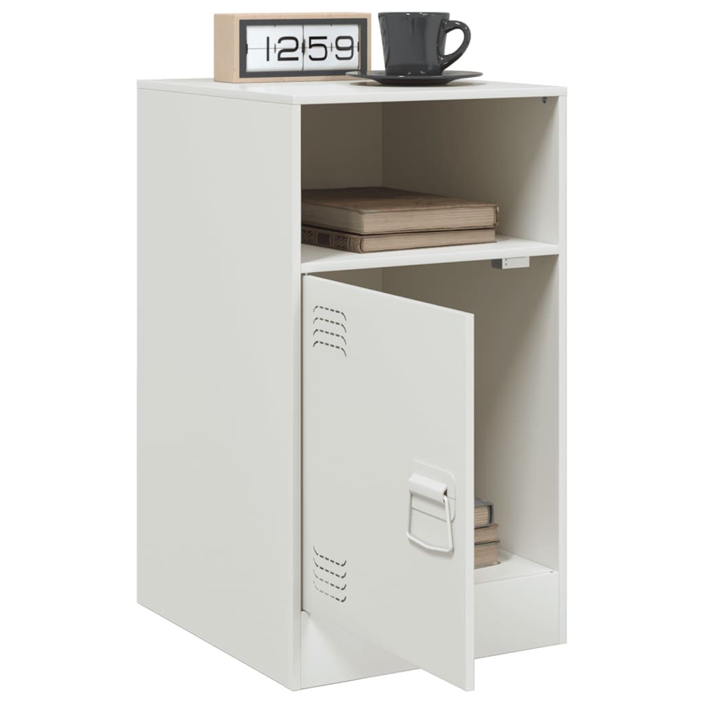 vidaXL Bedside Cabinets 2 pcs White 34.5x39x62 cm Steel 3
