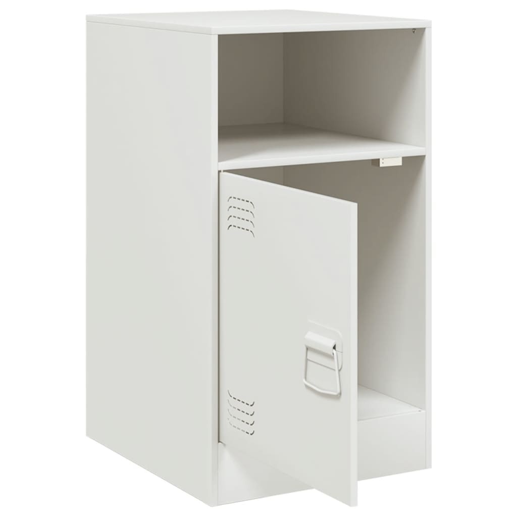 vidaXL Bedside Cabinets 2 pcs White 34.5x39x62 cm Steel 6