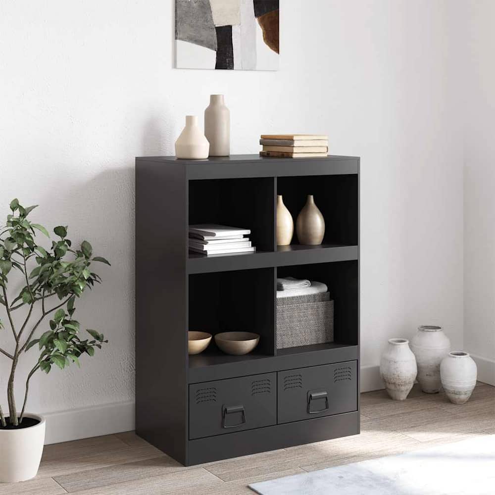 Highboard 67x39x95 cm Steel Black