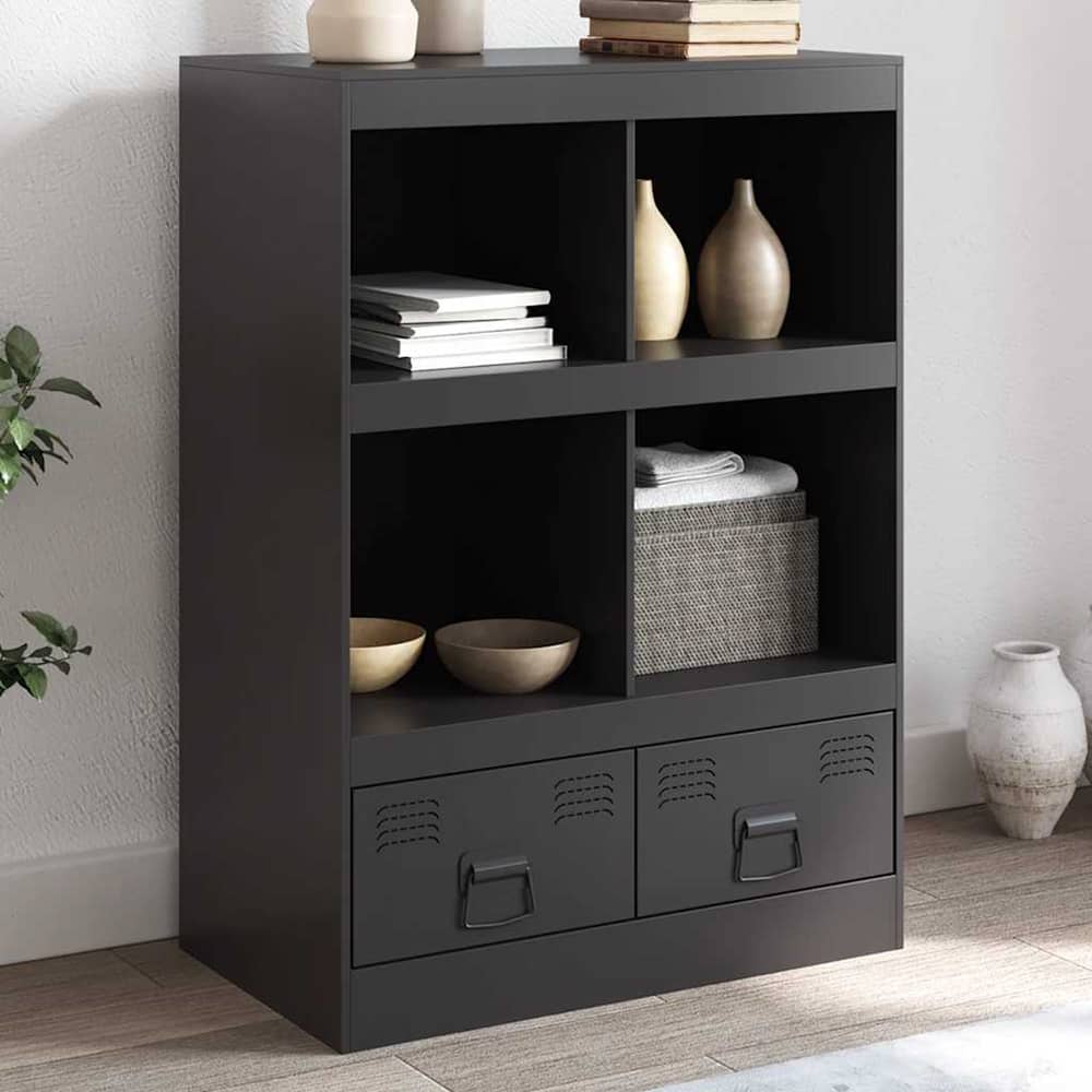 Highboard 67x39x95 cm Steel Black
