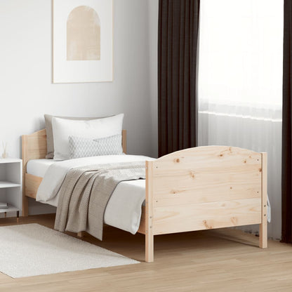 vidaXL Bed Frame without Mattress 75x190 cm Small Single Solid Wood Pine 3