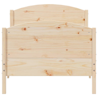vidaXL Bed Frame without Mattress 75x190 cm Small Single Solid Wood Pine 4