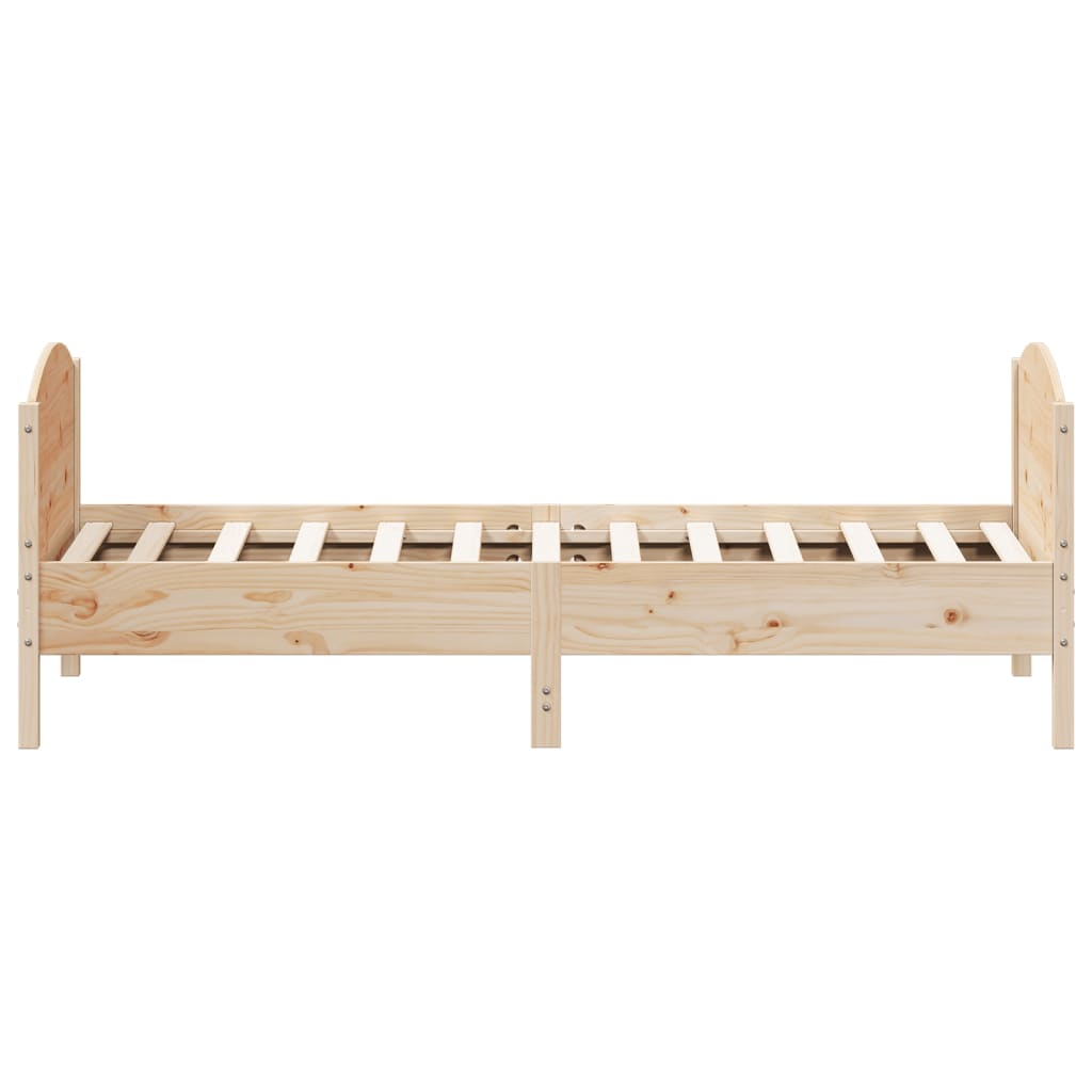 vidaXL Bed Frame without Mattress 75x190 cm Small Single Solid Wood Pine 5