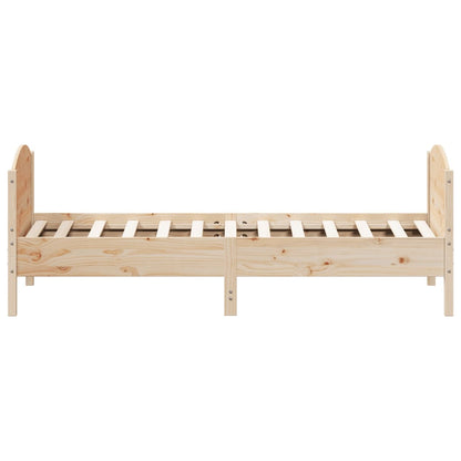 vidaXL Bed Frame without Mattress 75x190 cm Small Single Solid Wood Pine 5