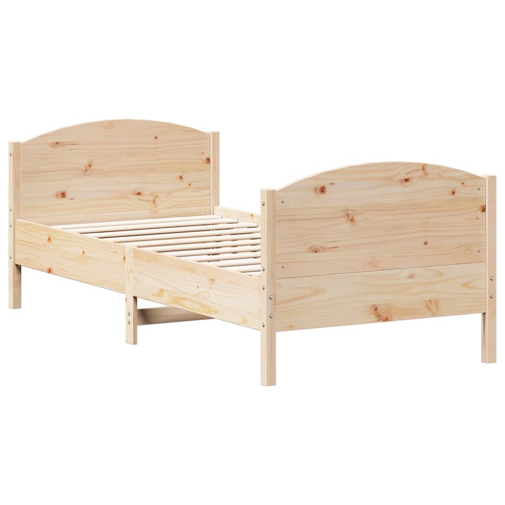 vidaXL Bed Frame without Mattress 75x190 cm Small Single Solid Wood Pine 6