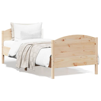 vidaXL Bed Frame without Mattress 75x190 cm Small Single Solid Wood Pine 1
