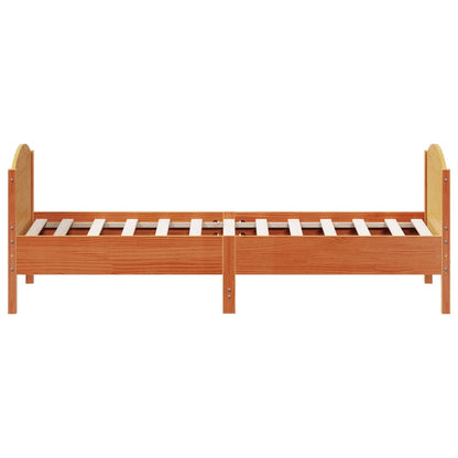 vidaXL Bed Frame without Mattress Wax Brown 75x190 cm Small Single Solid Wood Pine 5