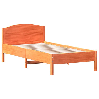 vidaXL Bed Frame | Wax Brown | Solid pine wood | Small Single | Sturdy 2