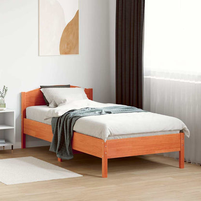 vidaXL Bed Frame | Wax Brown | Solid pine wood | Small Single | Sturdy 3