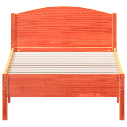 vidaXL Bed Frame | Wax Brown | Solid pine wood | Small Single | Sturdy 4