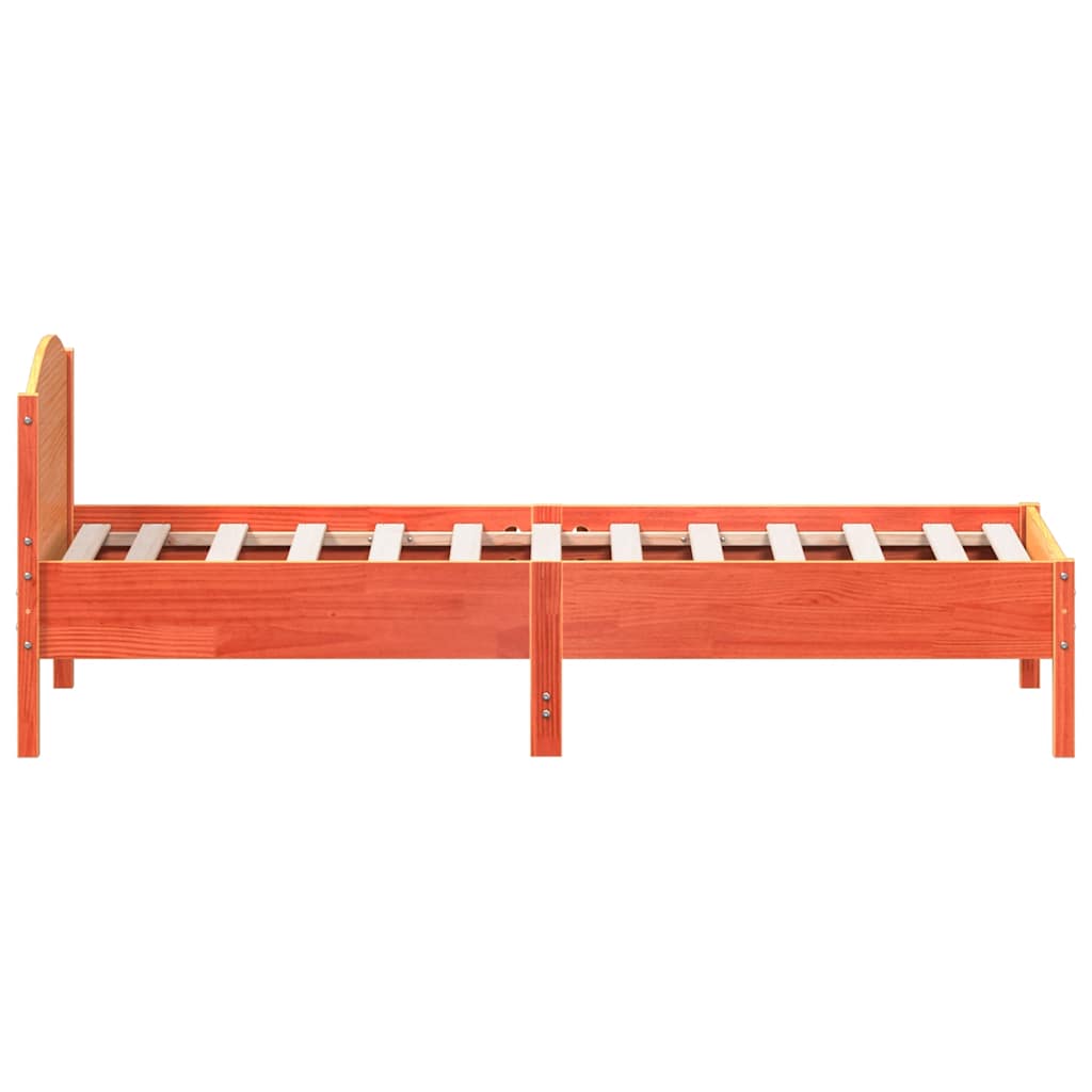 vidaXL Bed Frame | Wax Brown | Solid pine wood | Small Single | Sturdy 5