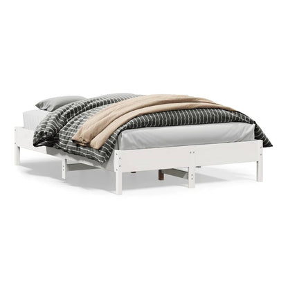 Bed Frame without Mattress Solid Wood Pine Length 200 cm White 160 cm