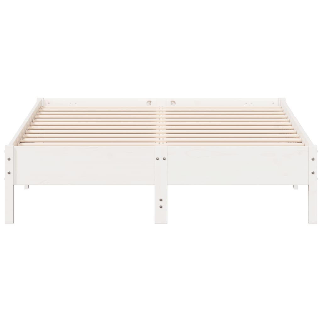 vidaXL Bed Frame without Mattress White 140x200 cm Solid Wood Pine 4