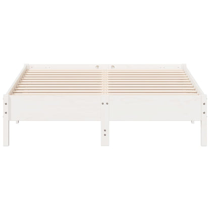 vidaXL Bed Frame without Mattress White 140x200 cm Solid Wood Pine 4