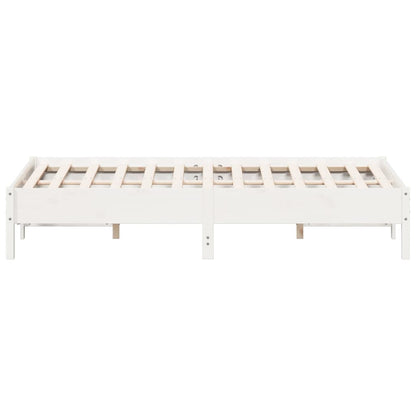 vidaXL Bed Frame without Mattress White 140x200 cm Solid Wood Pine 5