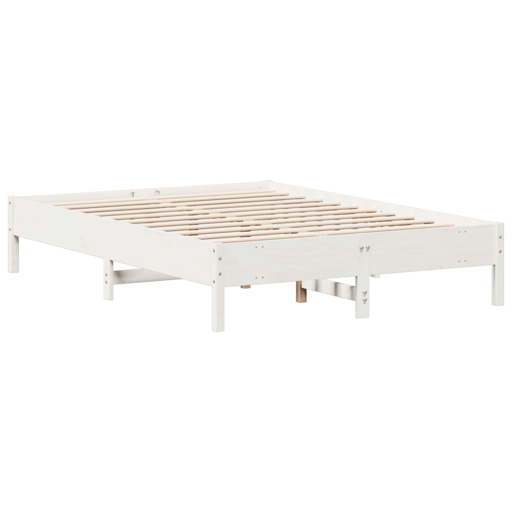 vidaXL Bed Frame without Mattress White 140x200 cm Solid Wood Pine 6