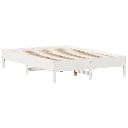 vidaXL Bed Frame without Mattress White 140x200 cm Solid Wood Pine 6