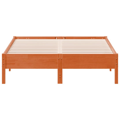 vidaXL Bed Frame without Mattress Wax Brown 120x190 cm Small Double Solid Wood Pine 4