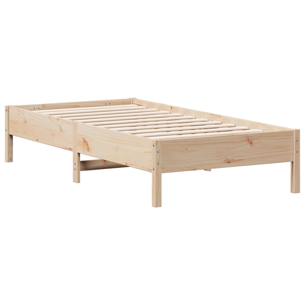 vidaXL Bed Frame without Mattress 75x190 cm Small Single Solid Wood Pine 2