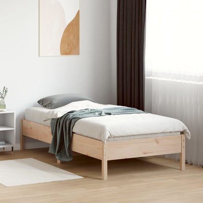vidaXL Bed Frame without Mattress 75x190 cm Small Single Solid Wood Pine 3