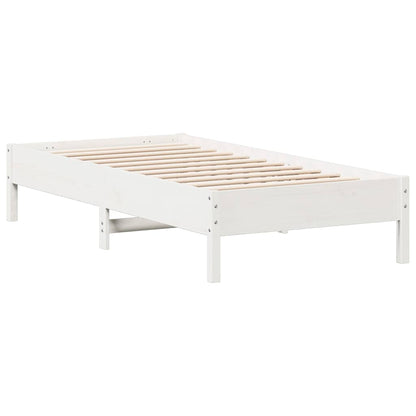 vidaXL Bed Frame without Mattress White 75x190 cm Solid Wood Pine 2