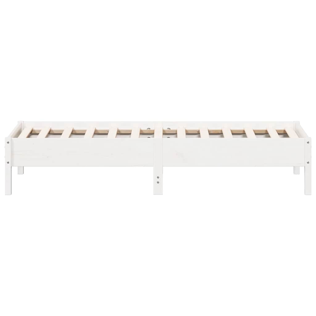 vidaXL Bed Frame without Mattress White 75x190 cm Solid Wood Pine 6