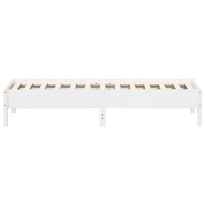 vidaXL Bed Frame without Mattress White 75x190 cm Solid Wood Pine 6