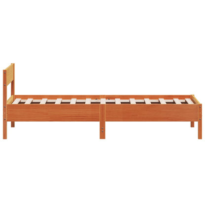 vidaXL Bed Frame without Mattress Wax Brown 90x190 cm Single Solid Wood Pine 5