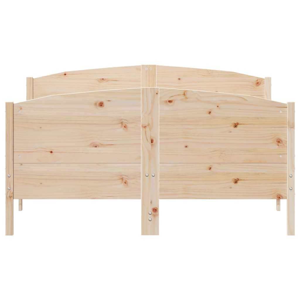 Bed Frame without Mattress Solid Wood Pine Length 200 cm Natural 160 cm