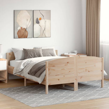 Bed Frame without Mattress Solid Wood Pine Length 200 cm Natural 140 cm