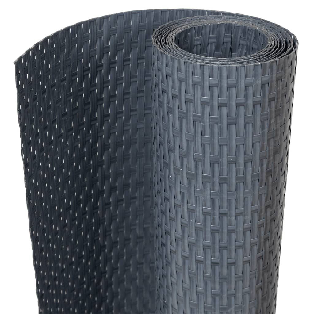 vidaXL Balcony Screen Anthracite 500x90 cm Poly Rattan 2