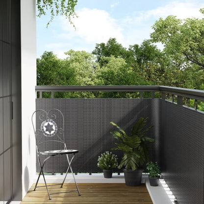 vidaXL Balcony Screen Anthracite 500x90 cm Poly Rattan 1