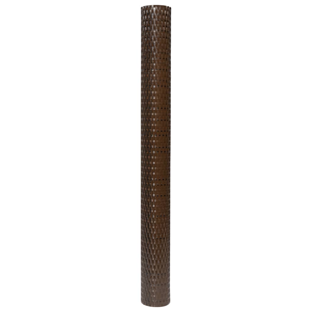 vidaXL Balcony Screen Brown and Black 400x100 cm Poly Rattan 4