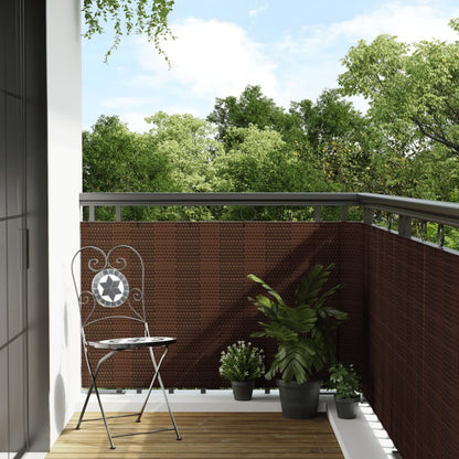 vidaXL Balcony Screen Brown and Black 400x100 cm Poly Rattan 1