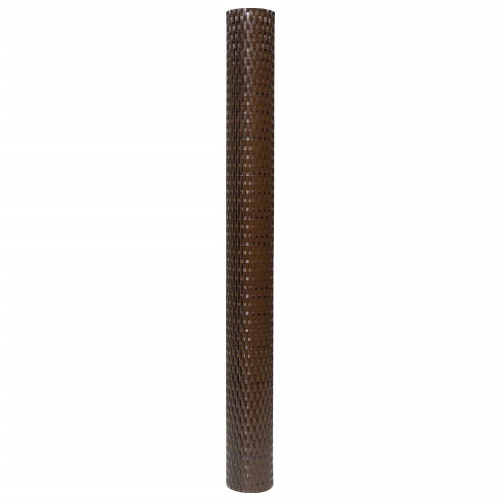 vidaXL Balcony Screen Brown and Black 500x80 cm Poly Rattan 4