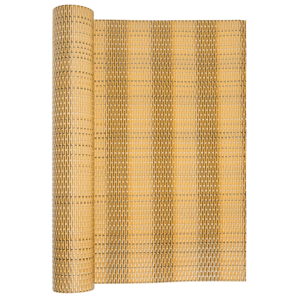 vidaXL Balcony Screen Light Brown 600x90 cm Poly Rattan 3