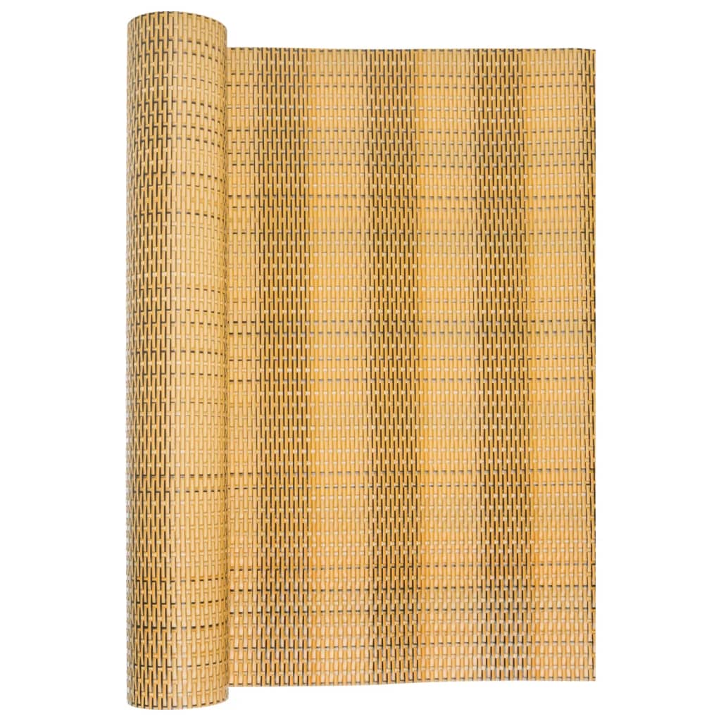 vidaXL Balcony Screen Light Brown 600x100 cm Poly Rattan 3