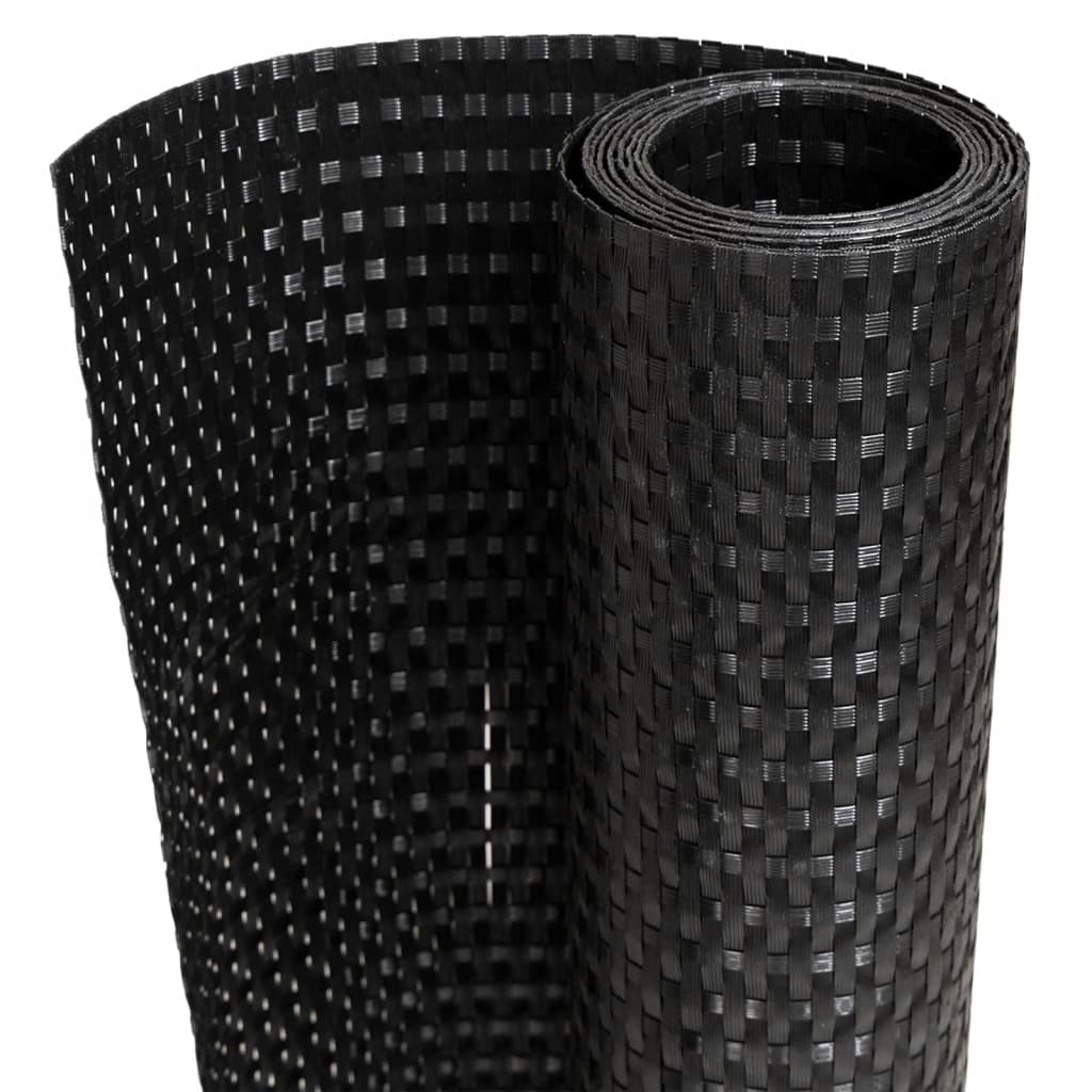 Balcony Screen 500x90 cm Poly Rattan Height 90 cm Length 500 cm Black