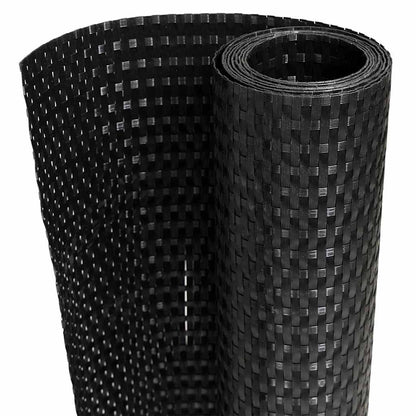 vidaXL Balcony Screen Black 500x100 cm Poly Rattan 2