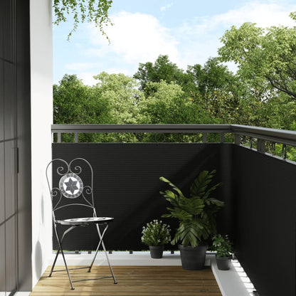 vidaXL Balcony Screen Black 600x90 cm Poly Rattan 1