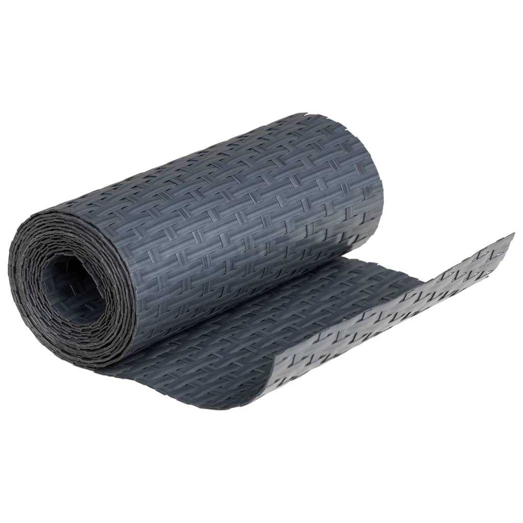 vidaXL Balcony Screens 10 pcs Anthracite 255x19 cm Poly Rattan 5