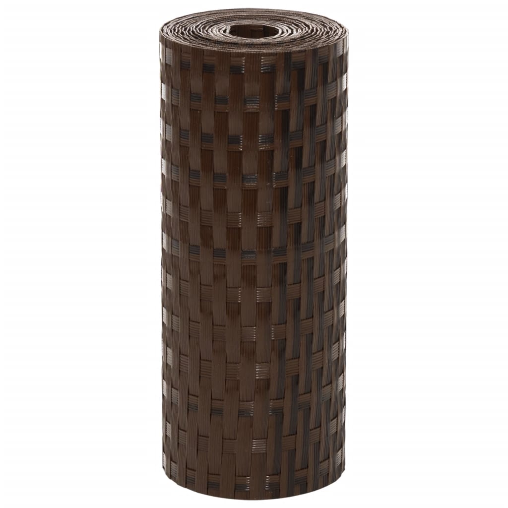 vidaXL Balcony Screens 10 pcs Brown and Black 255x19 cm Poly Rattan 4